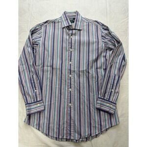 Polo Ralph Lauren Men's 15.5 34/35 Button‎ Up Long Sleeve Shirt regent Striped